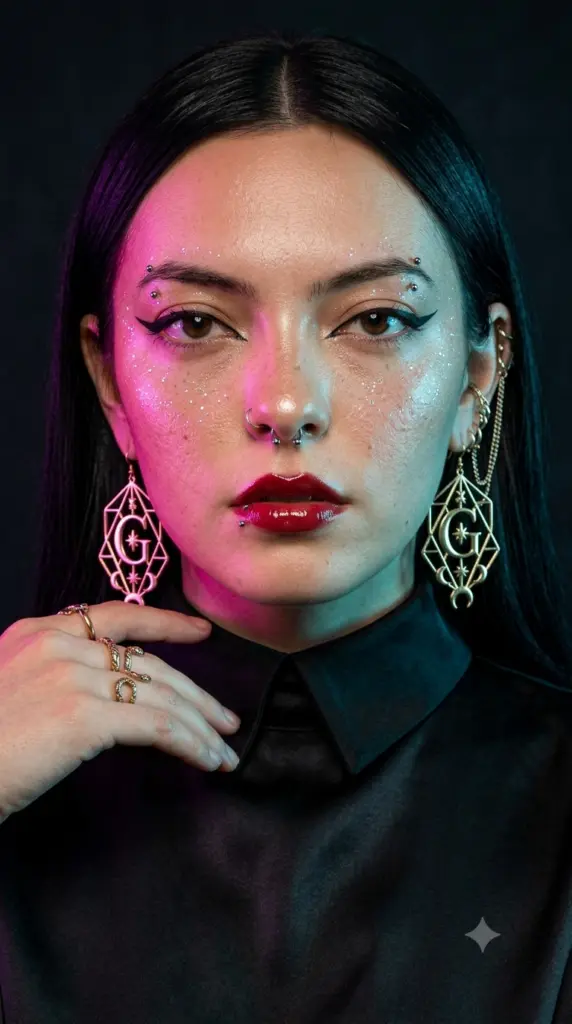 Bold Chroma Portrait of Latina Model with Magenta and Cyan Lighting | Ultra-Realistic AI Art - Gemini prompt